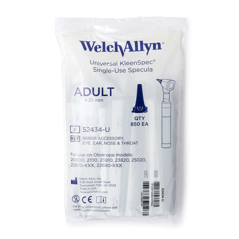52434-U Welch Allyn 4.25mm Adult KleenSpec Disposable Specula, 850's