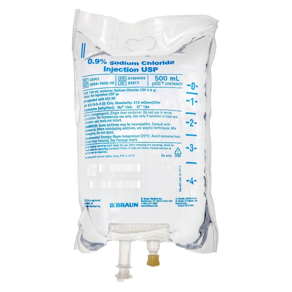 0.9% Sodium Chloride Injection USP, 500 mL, 24's - CornellSurgical.com