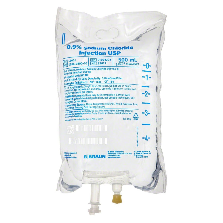 0.9% Sodium Chloride Injection USP, 500 mL, 24's - CornellSurgical.com