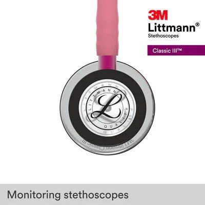 5962 Littmann Classic III - Pearl Pink w/ Mirror Finish, Pink Stem & Smoke - CornellSurgical.com