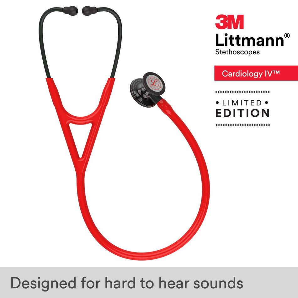 6182 Littmann Cardiology IV  - Red w/ Smoke/Black, LIMITED EDITION