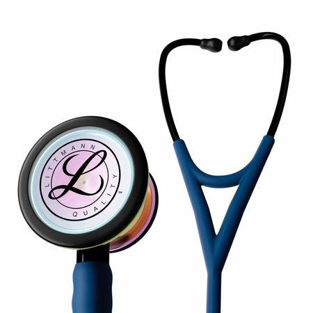 6242C Littmann Cardiology IV - Navy Satin w/ Rainbow & Black Stem - CornellSurgical.com