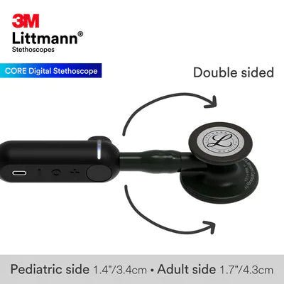 8480 3M Littmann CORE Digital Stethoscope, All Black - CornellSurgical.com