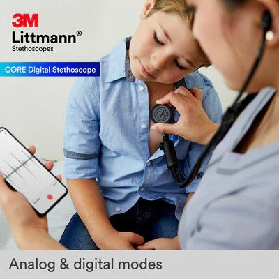 8480 3M Littmann CORE Digital Stethoscope, All Black - CornellSurgical.com