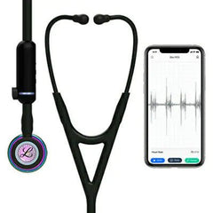 8570 3M Littmann CORE Digital Stethoscope, Black w/ Rainbow