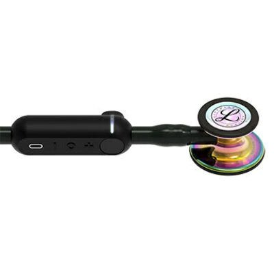 8570 3M Littmann CORE Digital Stethoscope, Black w/ Rainbow