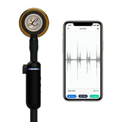 8870 3M Littmann CORE Digital Stethoscope, Black w/ Copper Chestpiece - CornellSurgical.com