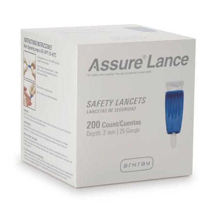 Assure Lance Low Flow, 25g, 2mm Depth, Blue, 200's - CornellSurgical.com