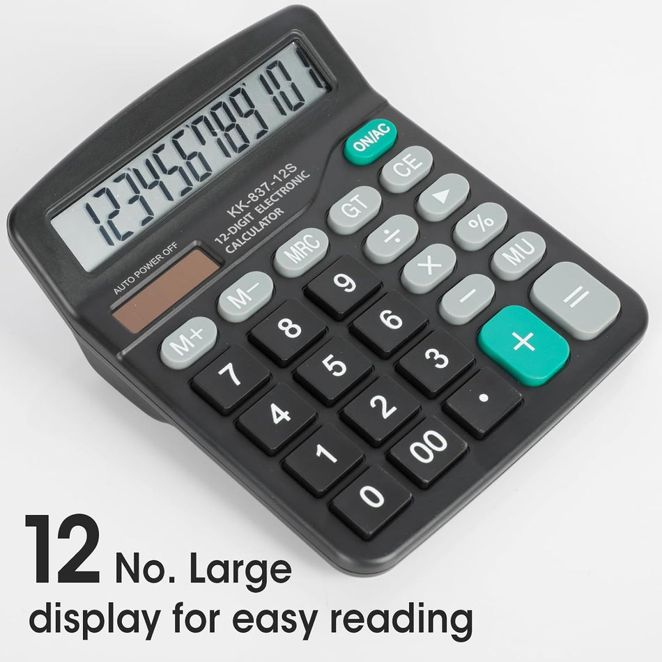 Calculator, Desktop, 12 Digit, Black - CornellSurgical.com