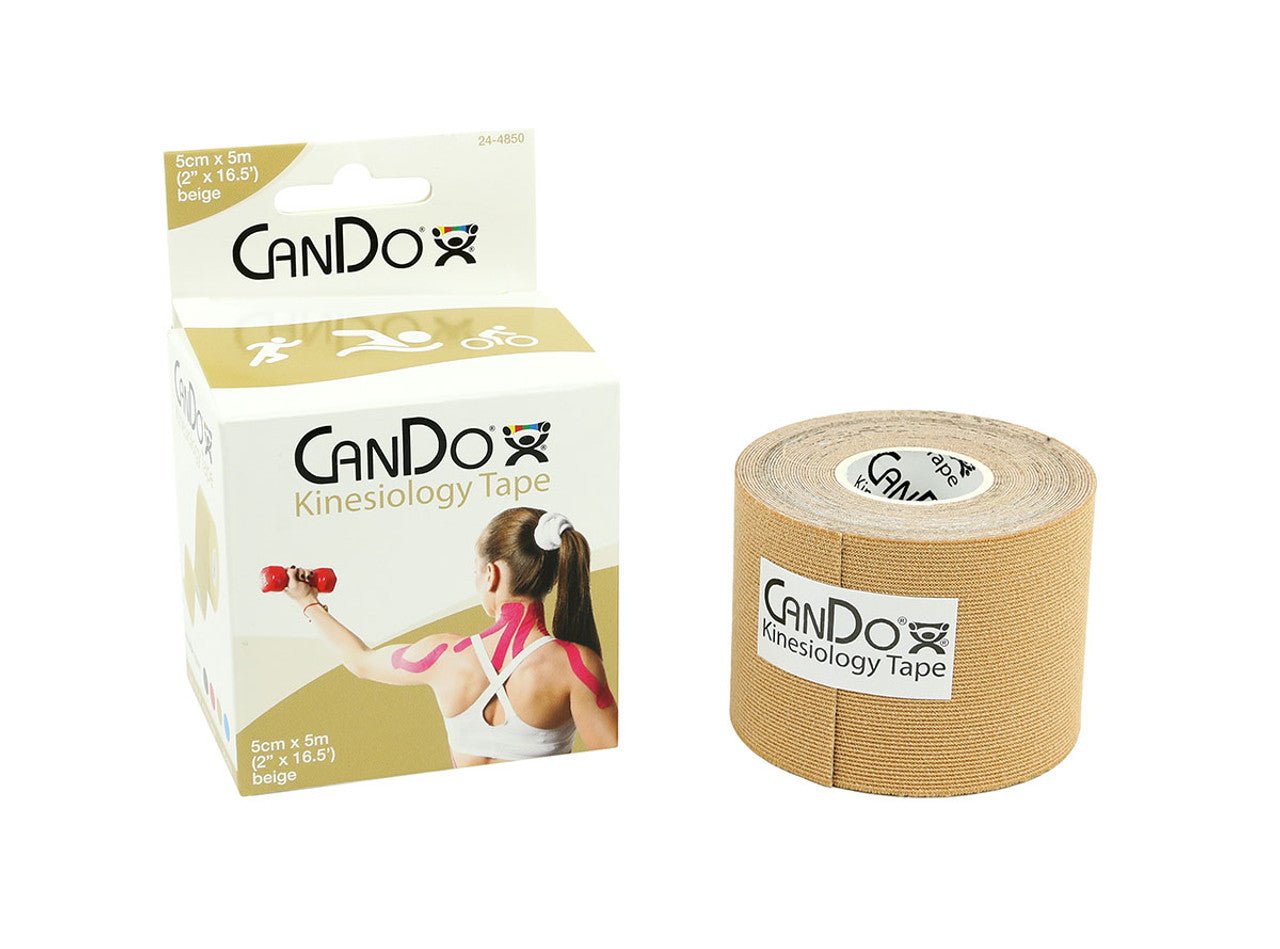 CanDo Kinesiology Tape, 2" x 16.5 ft, Beige, 1 Roll - CornellSurgical.com