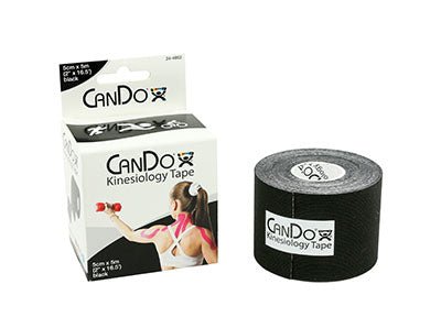 CanDo Kinesiology Tape, 2" x 16.5 ft, Black, 1 Roll - CornellSurgical.com