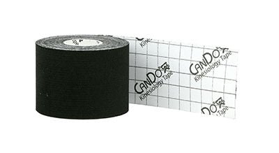 CanDo Kinesiology Tape, 2" x 16.5 ft, Black, 1 Roll - CornellSurgical.com