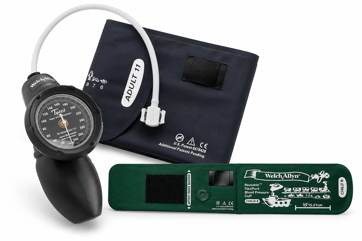 DS58-ST Welch Allyn DS58 Hand Aneroid with Adult & Child Cuff and Case - CornellSurgical.com
