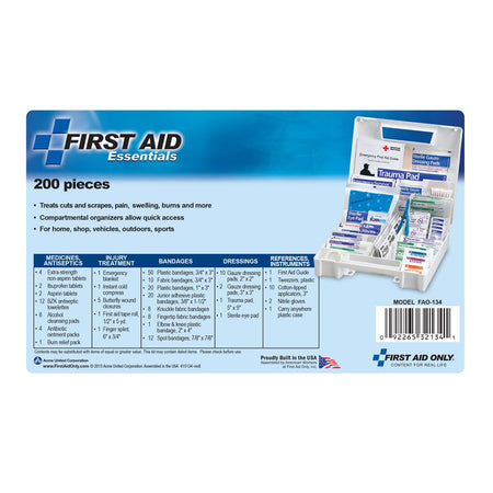 First Aid Kit, 199 Piece, Plastic Case - CornellSurgical.com