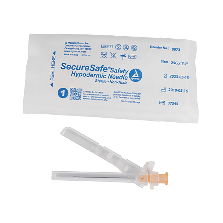 Hypodermic Safety Needle, 25g x 1.5" - CornellSurgical.com