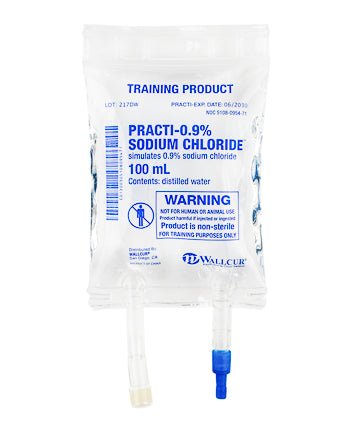 Practi - 0.9% Sodium Chloride™ 100 mL I.V. Solution (Training Only) - CornellSurgical.com