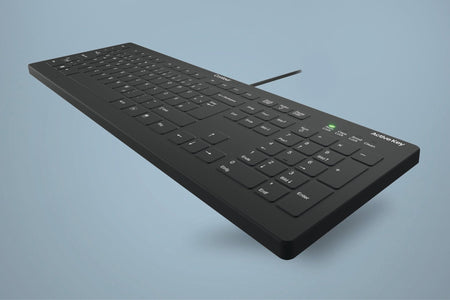 QuickClean™ Medical Keyboard | IP68 Waterproof Hygienic Keyboard for Healthcare & Clinical Environments, Wired, Black - CornellSurgical.com