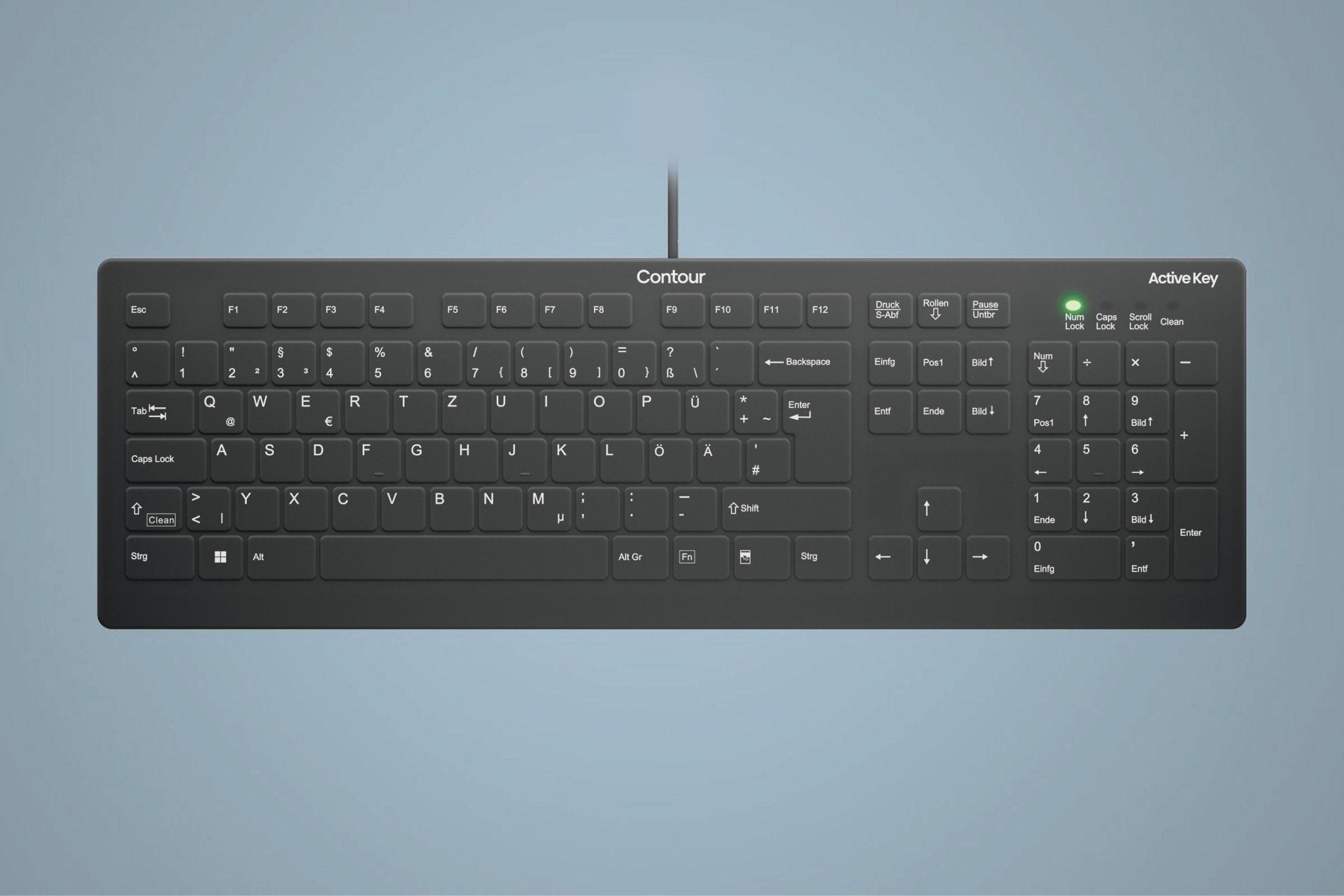 QuickClean™ Medical Keyboard | IP68 Waterproof Hygienic Keyboard for Healthcare & Clinical Environments, Wired, Black - CornellSurgical.com