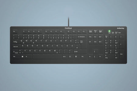 QuickClean™ Medical Keyboard | IP68 Waterproof Hygienic Keyboard for Healthcare & Clinical Environments, Wired, Black - CornellSurgical.com