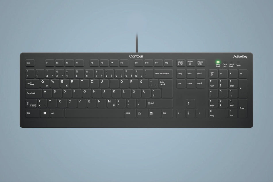 QuickClean™ Medical Keyboard | IP68 Waterproof Hygienic Keyboard for Healthcare & Clinical Environments, Wired, Black - CornellSurgical.com