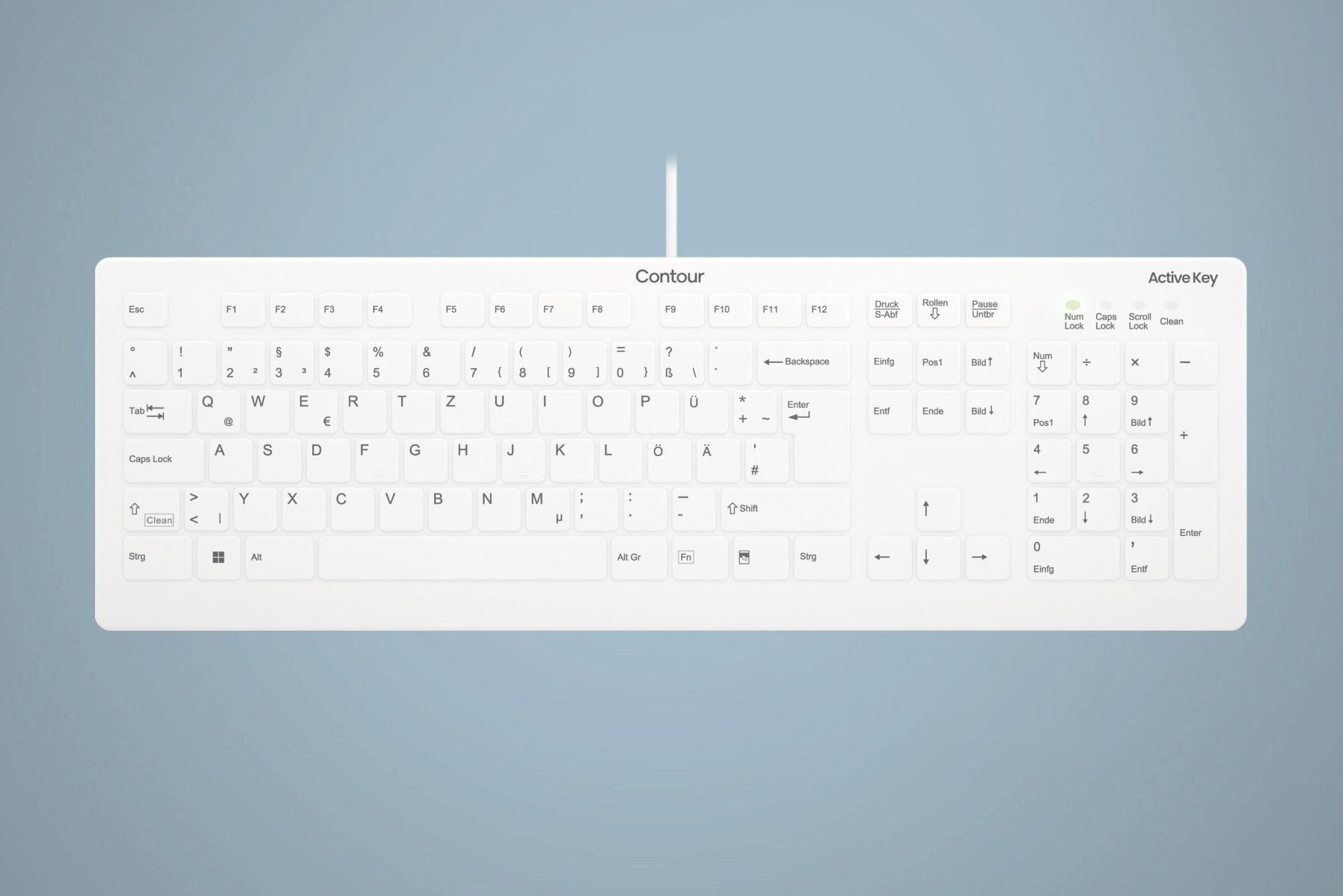 QuickClean™ Medical Keyboard | IP68 Waterproof Hygienic Keyboard for Healthcare & Clinical Environments, Wired, White - CornellSurgical.com