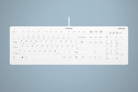 QuickClean™ Medical Keyboard | IP68 Waterproof Hygienic Keyboard for Healthcare & Clinical Environments, Wired, White - CornellSurgical.com