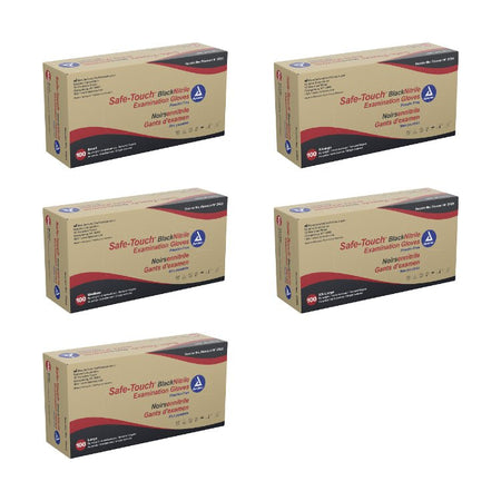 Safe - Touch Black Nitrile Exam Gloves, Powder - Free, 100's - CornellSurgical.com