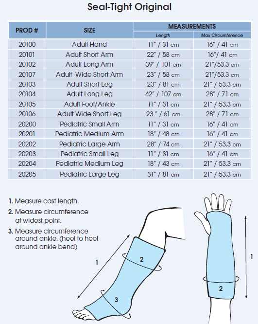 SEAL - TIGHT Original Cast & Bandage Protector - CornellSurgical.com