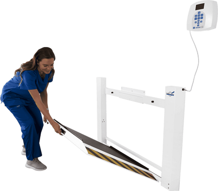 Wall - Mounted Fold - Up Wheelchair Scale (ADA Compliant) - CornellSurgical.com