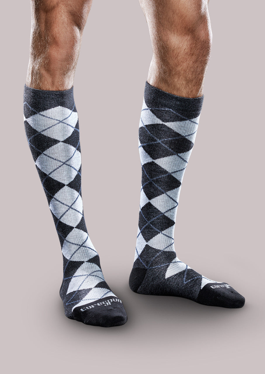 Corespun Mild Support Socks - Slate Argyle