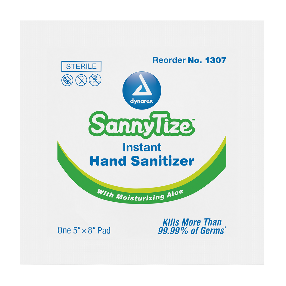 SannyTize  Instant Hand Sanitizer Wipe, 5 x 8, 100's