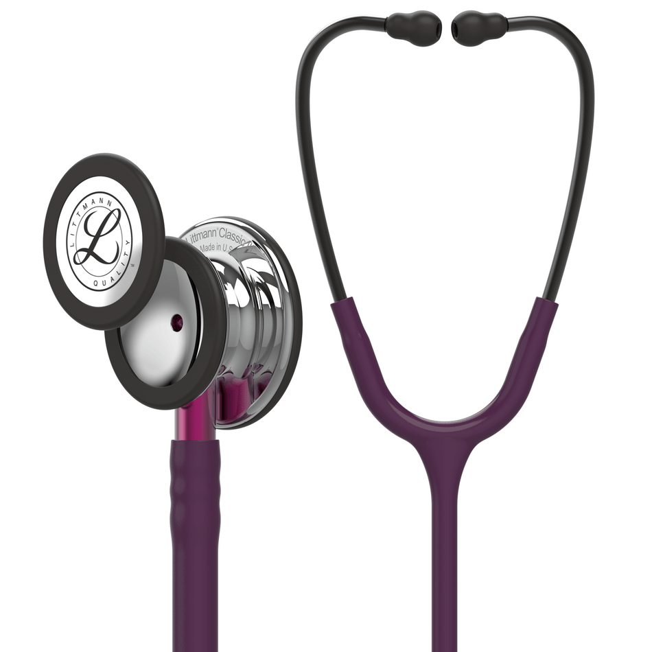 5960 Littmann Classic III - Plum w/ Mirror Finish & Pink Stem - CornellSurgical.com