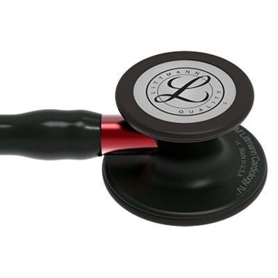 6200 Littmann Cardiology IV - Black w/ All Black & Red Stem - CornellSurgical.com