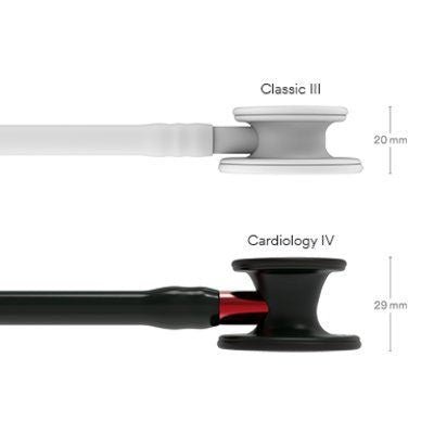 6200 Littmann Cardiology IV - Black w/ All Black & Red Stem - CornellSurgical.com