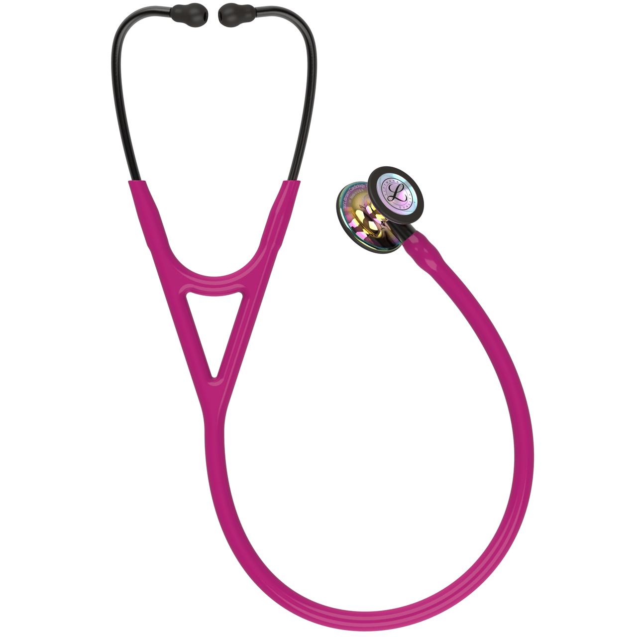 6241 Littmann Cardiology IV - Raspberry w/ Rainbow & Smoke - CornellSurgical.com