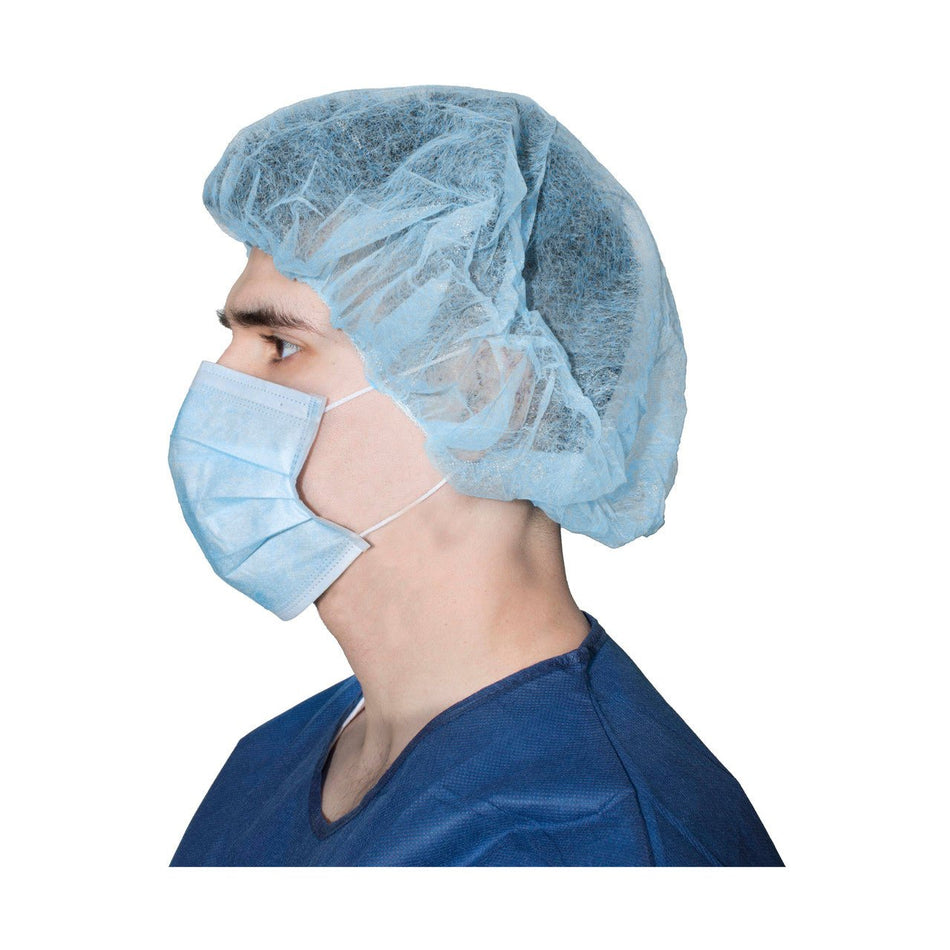 Bouffant Cap 24", Blue, 100's - CornellSurgical.com
