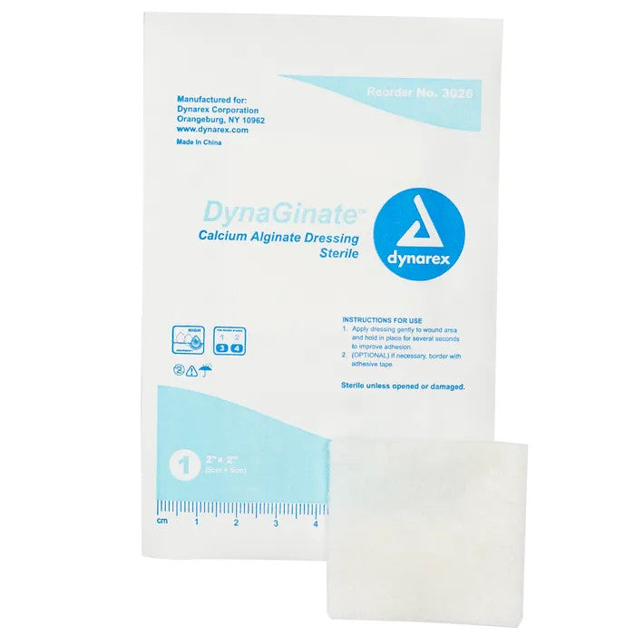 DynaGinate Calcium Alginate Dressings, 2" x 2", 10/bx