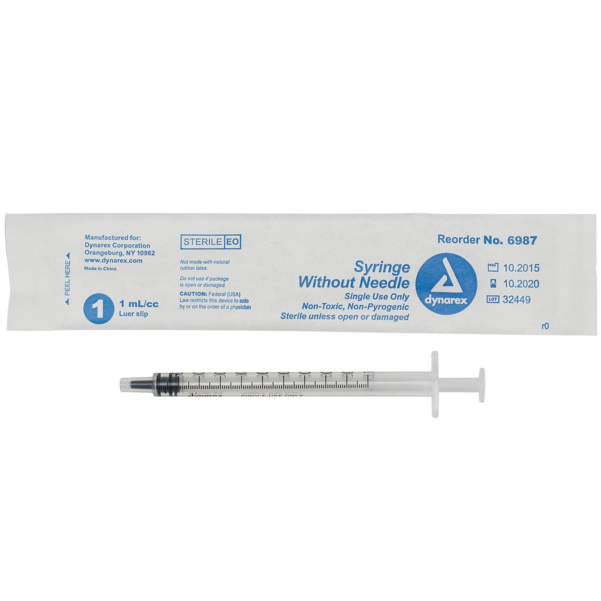 Dynarex 6993 Syringe Without Needle, 60cc, 25/bx - CornellSurgical.com