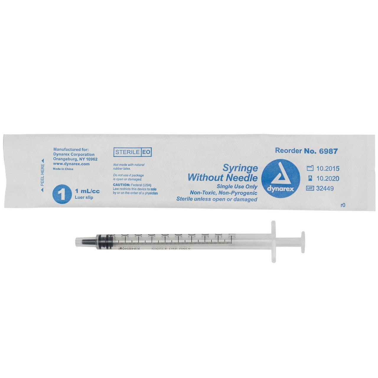 Dynarex 6993 Syringe Without Needle, 60cc, 25/bx - CornellSurgical.com