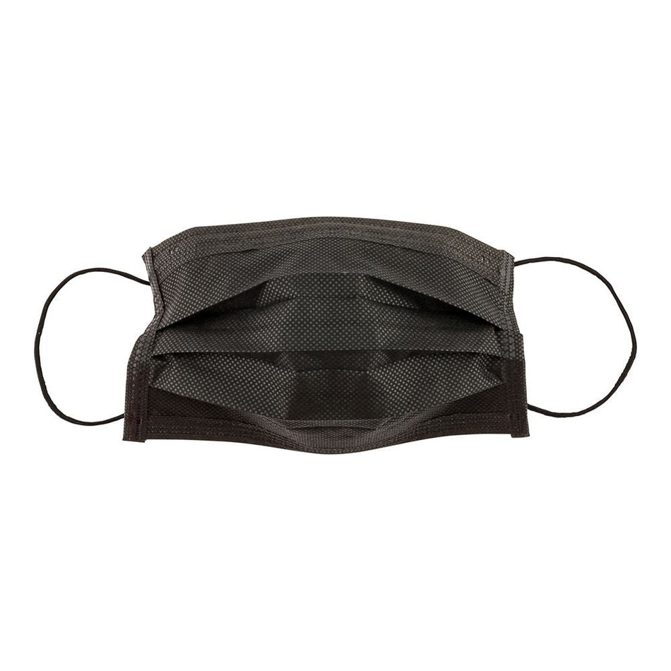 Ear Loop Face Mask, Black, 10/pkg - CornellSurgical.com