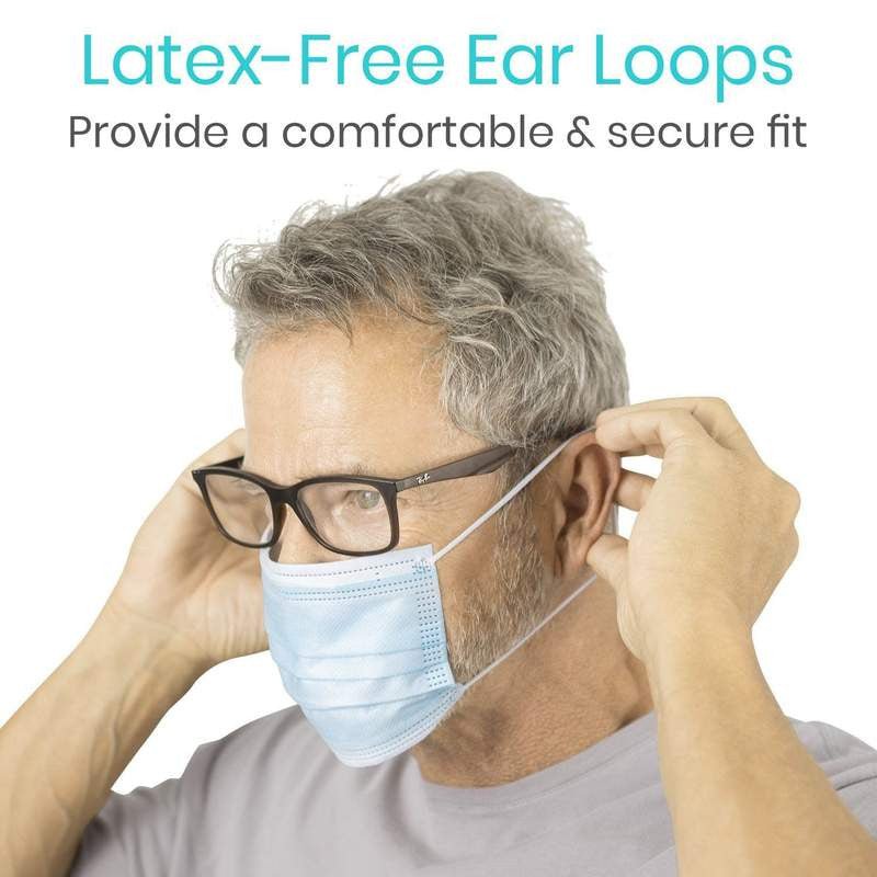 Ear Loop Face Masks - 3 ply, 50 Pack - CornellSurgical.com
