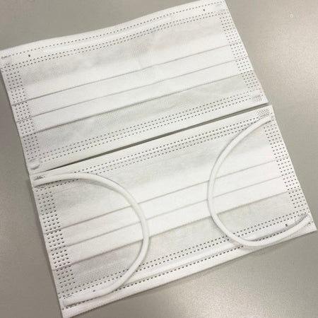 Ear Loop Face Masks - 3 ply, White, Individually Wrapped, 50/Box - CornellSurgical.com