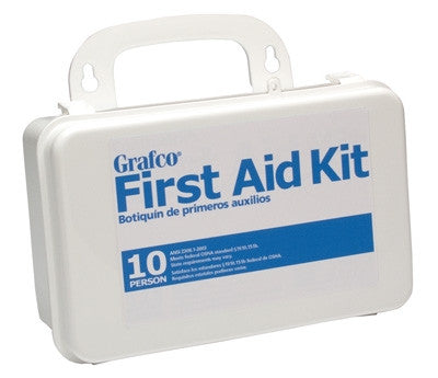 First Aid Kit, 10 Person, w/ Plastic Case