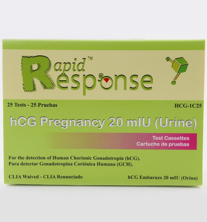 Rapid Response hCG Pregnancy Test Cassette, 25/box
