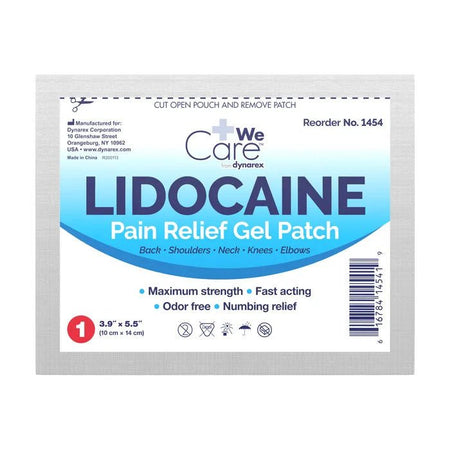 Lidocaine Pain Relief Gel Patches , 3.9 X 5.5in, 5/bx - CornellSurgical.com