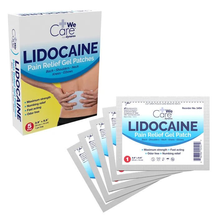 Lidocaine Pain Relief Gel Patches , 3.9 X 5.5in, 5/bx - CornellSurgical.com
