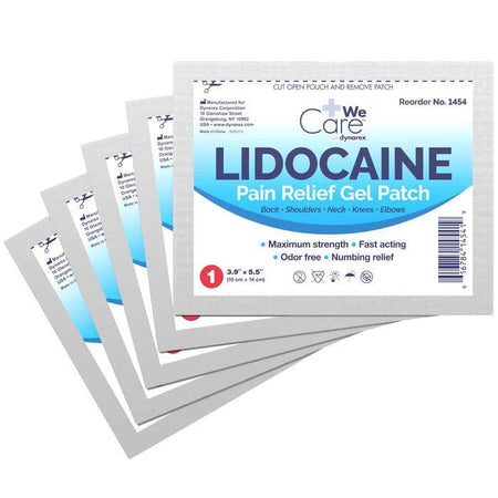 Lidocaine Pain Relief Gel Patches , 3.9 X 5.5in, 5/bx - CornellSurgical.com