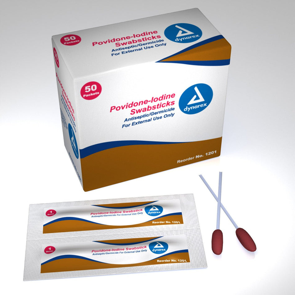 Povidone Iodine Swabsticks 1's - CornellSurgical.com