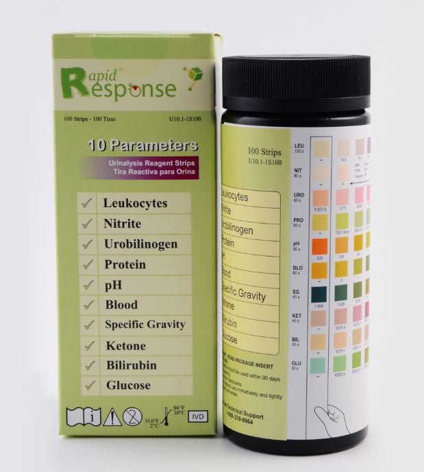 Rapid Response 10 Parameter Urinalysis Reagent Strip - CornellSurgical.com