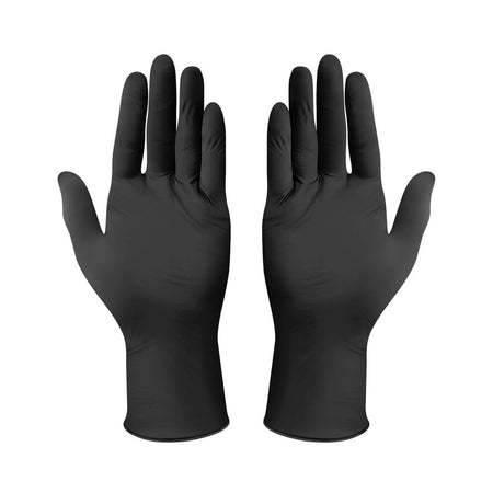 Safe - Touch Black Nitrile Exam Gloves, Powder - Free, 100's - CornellSurgical.com